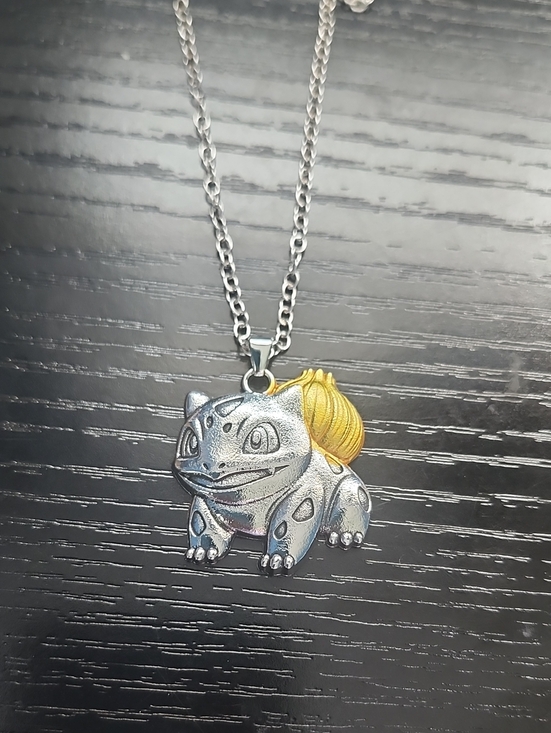 Pokemon Jewelry - Silver Bulbasaur Pendant Necklacr